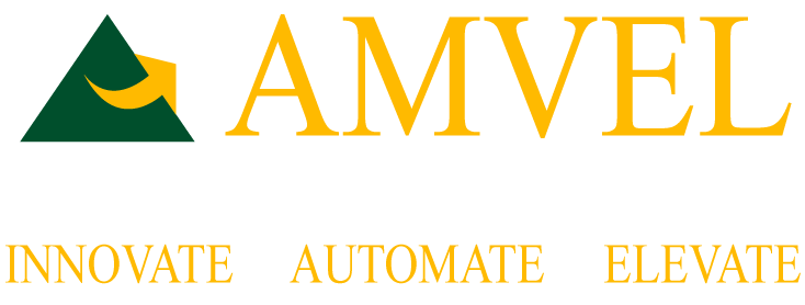 The image shows the amvel automation logo