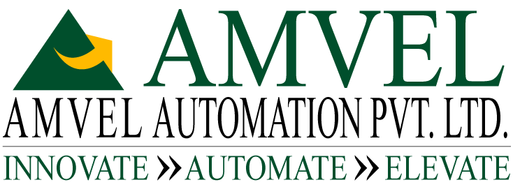 The image shows the amvel automation logo