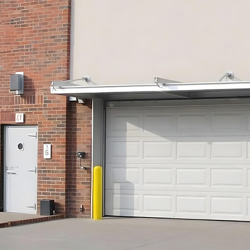 the image shows industrial overhead doors