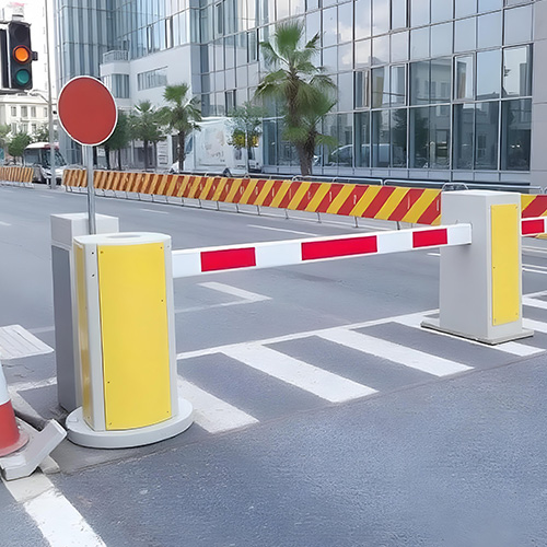 the image shows automatic boom barriers